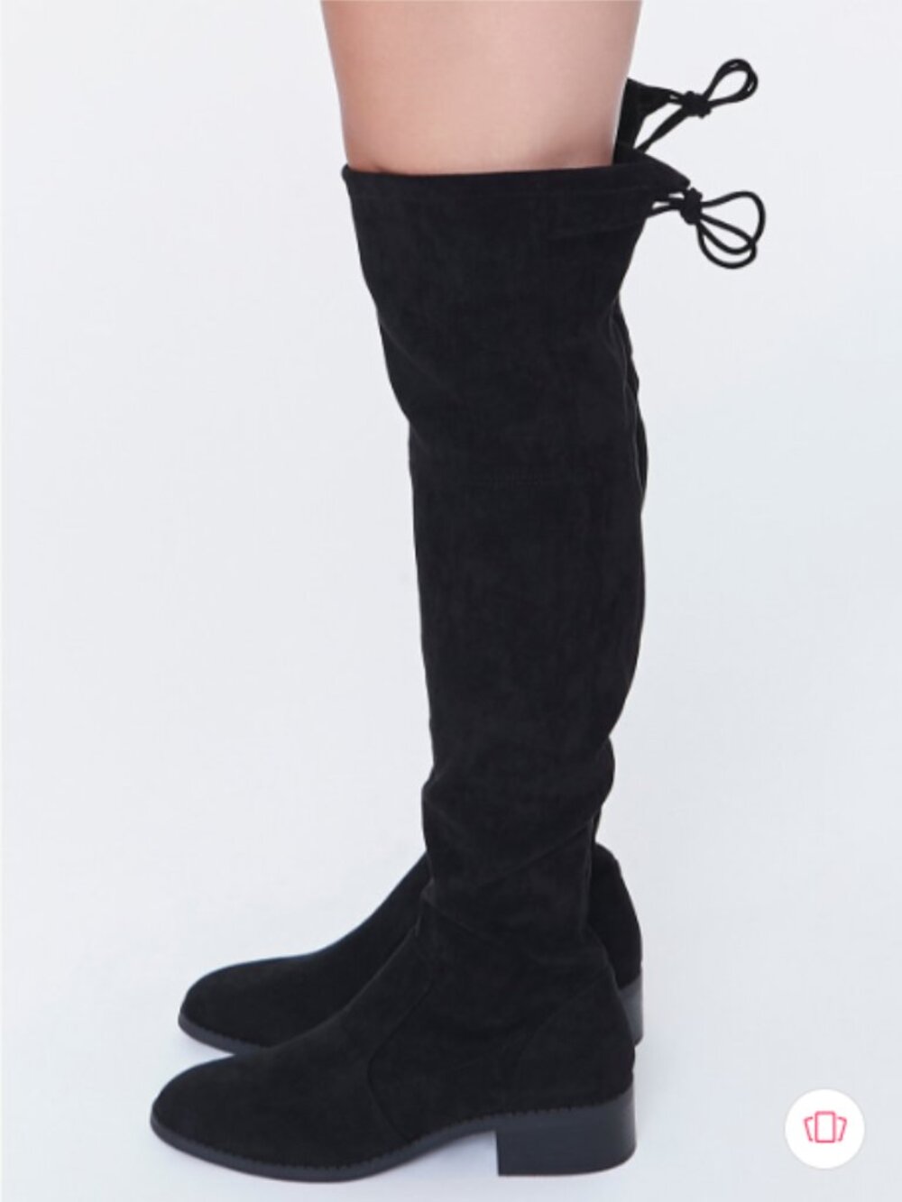 Forever 21 Black Faux Suede Slouchy Over the Knee Boots